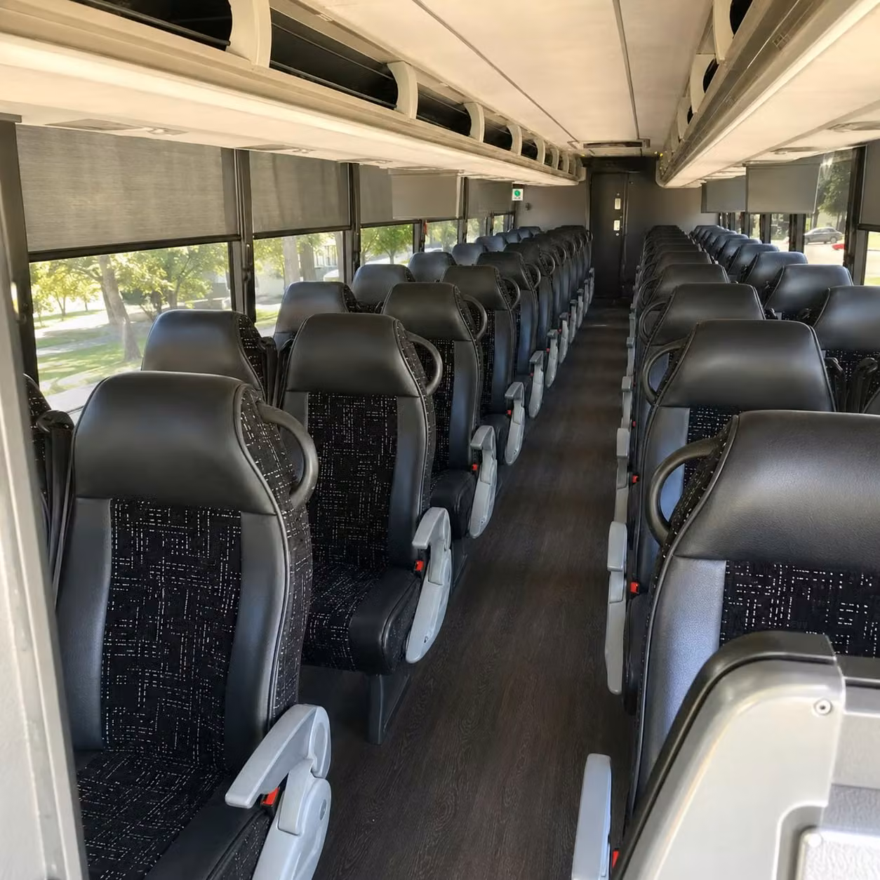 56 passenger charter bus inside