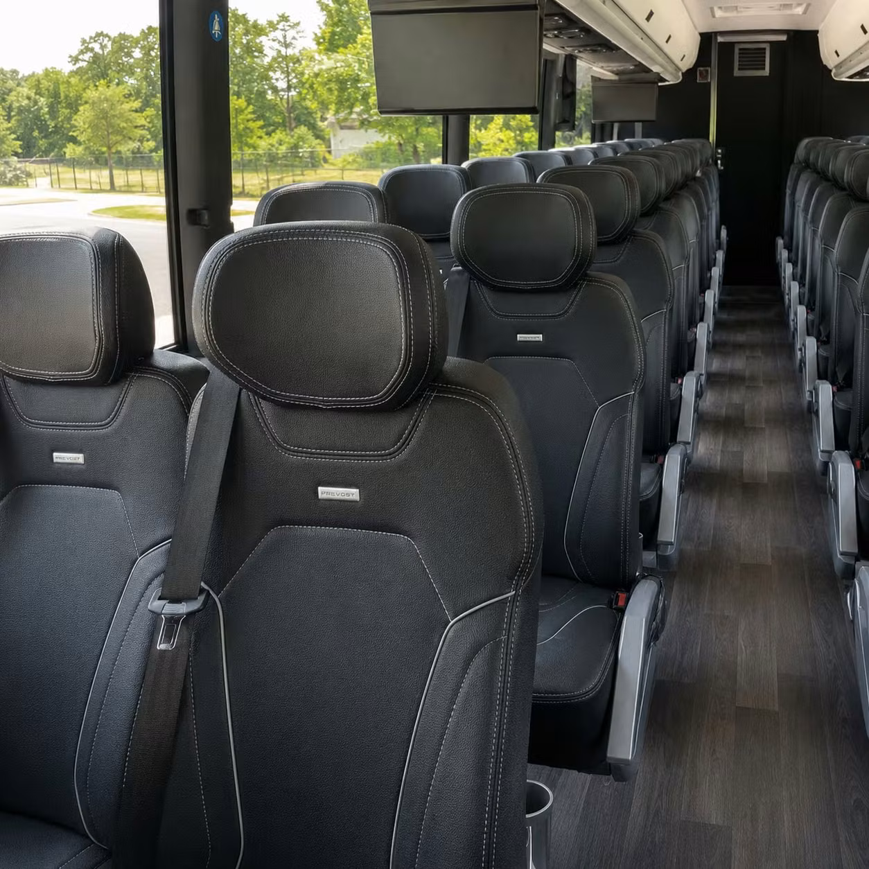 56 passenger charter bus interior