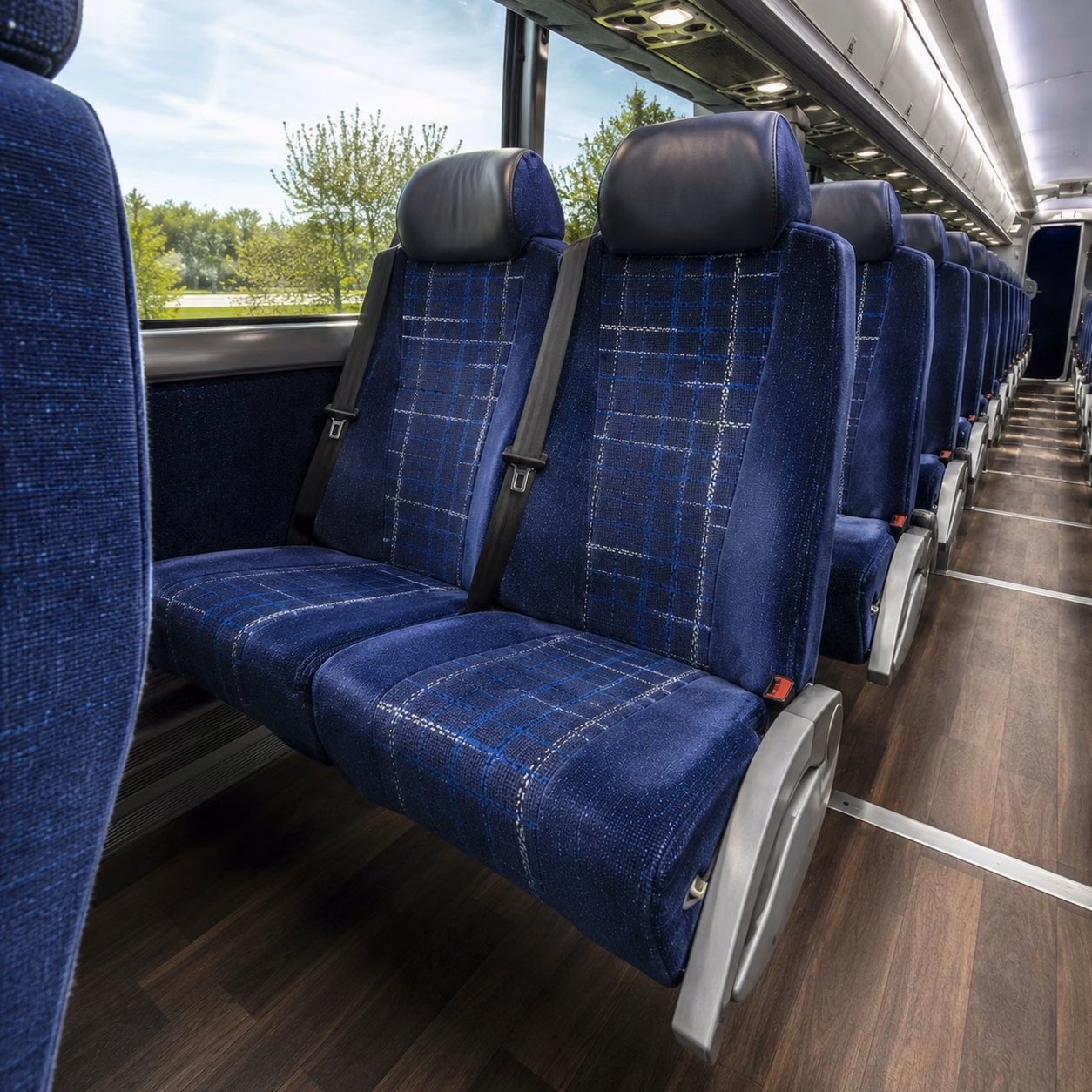 ames charter bus rental interior